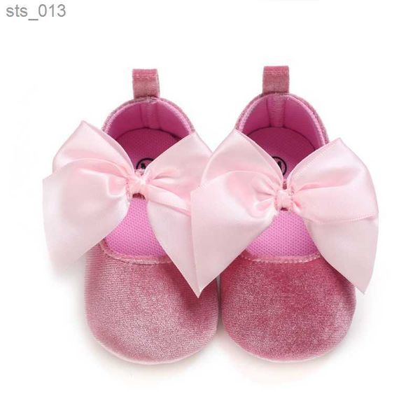 

spring autumn toddlers girls bow princess shoes first walker rubber bottom anti-slip soft sole moccasins 0-18m l230518, Black