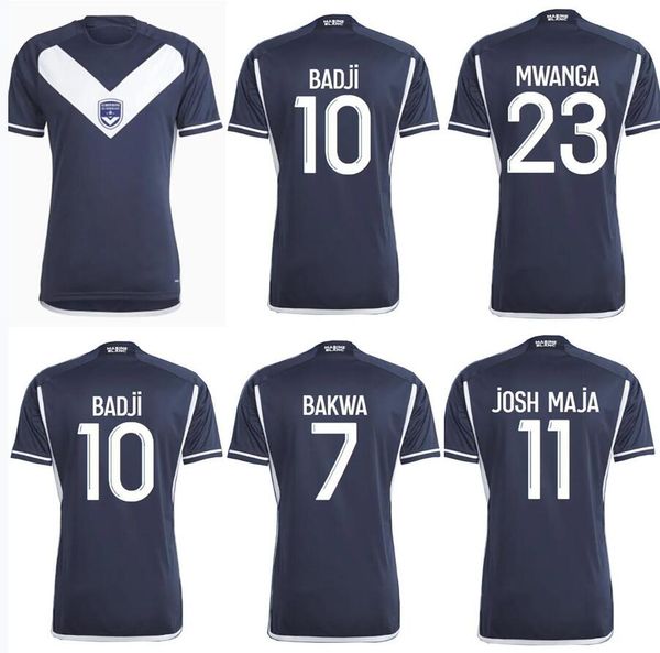 

23 24 maillot girondins bordeaux soccer jerseys home 2023 2024 home away fan bakwa badji josh maja mwanga football shirts, Black;yellow