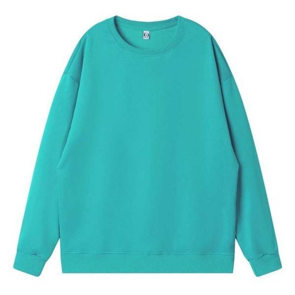 

men's hoodies mrmt 2023 brand 260g round neck pullover off shoulder imitation cotton sweater solid colo clothes for men and women zod0, Black