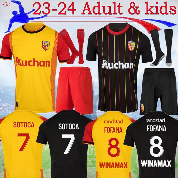 

23 24 rc lens maillot soccer jerseys 2023 home away buksa cabot banza poreba kakuta openda ganago sotoca fofana gradit fortes football shirt, Black;yellow