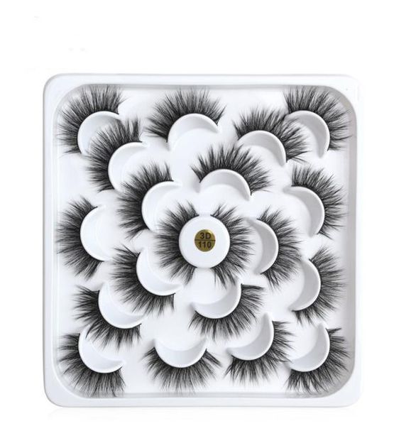 

new 10 pairs fashion false eyelashes reusable fake 3d mink eyelashes makeup natural thick long eyelash extension8587110