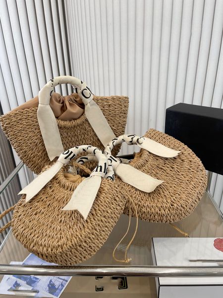 

straw beach bags weave shopping bags letters totes women designers handbag purses for holidays summer travel vacation 3 sizes