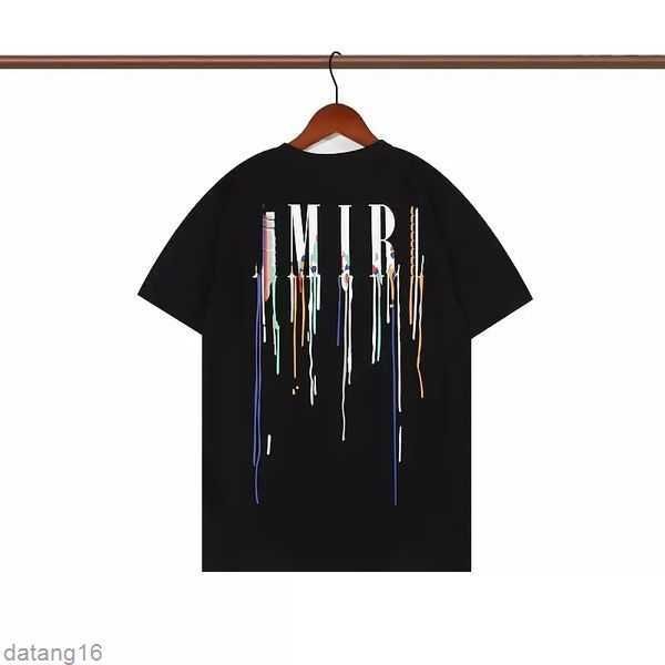 

limited edition amirs designer t shirt of 2023 rabbit year new couples tees street wear summer fashion splash-ink letter print design couple, White;black