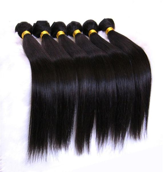 

unprocessed 8a brazilian virgin straight hair peruvian malaysian indian cambodian human hair weave 345bundles soft thick dyeable6583779, Black