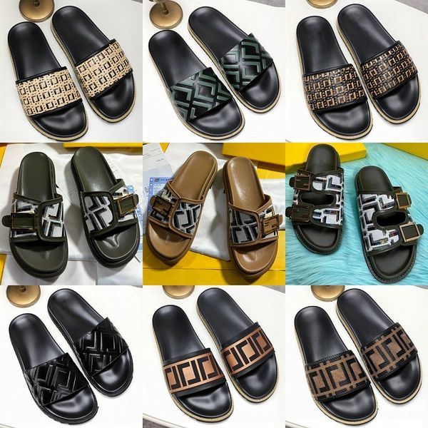 

leather satin slippers womens luxury designer sandals fashion embroidery platform shoes mens outdoor beach shoes summer comfort casual shoes, Black