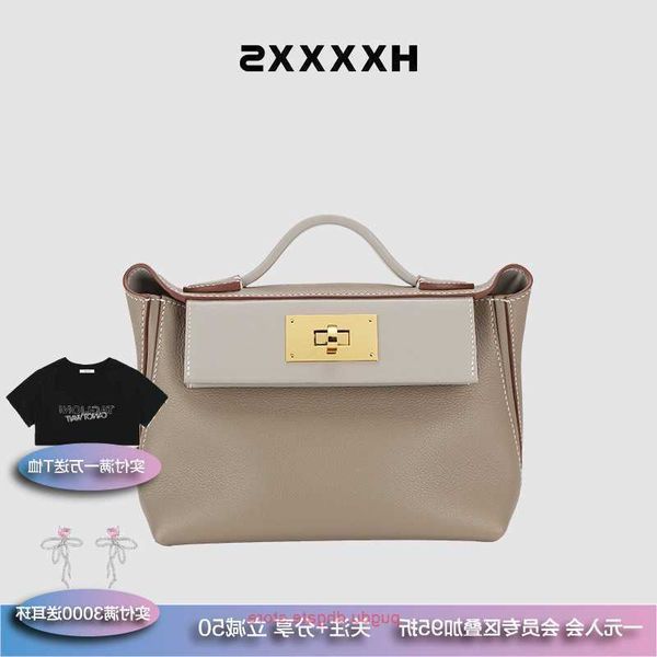 

h home designer 2424 tote bags for sale women's bag 21 autumn and winter litchi pattern handheld cowhide oblique stroke single shoulder