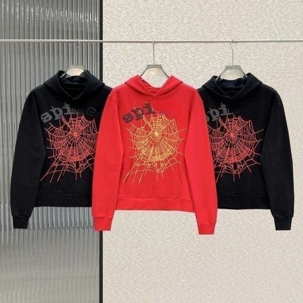 

fashion hoodie designer sweater spider web sweatshirt thin section terry hooded coat men women foam letter cotton pullover high street casua, Black