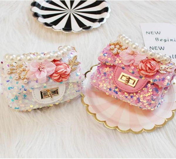 

purse kids mini purses and handbags cute princess crossbody bags for baby girls small coin pouch girl party pearl hand gift7632923, White