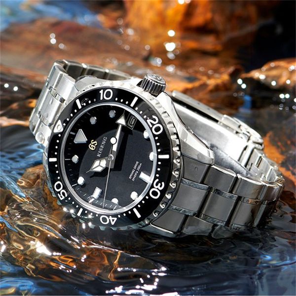 

2023 new brand luxury gs designer watches crown blue lion grand seixx quartz movement mens watch fashion business sports montre wristwatch, Slivery;black