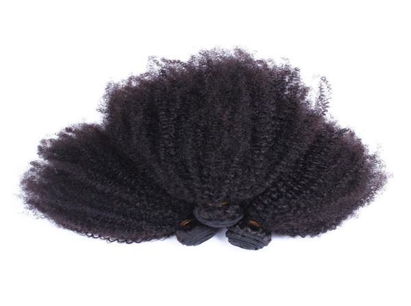 

mongolian afro kinky curly hair weave bundles natural color 100 human hair nonremy hair weaving4048319, Black
