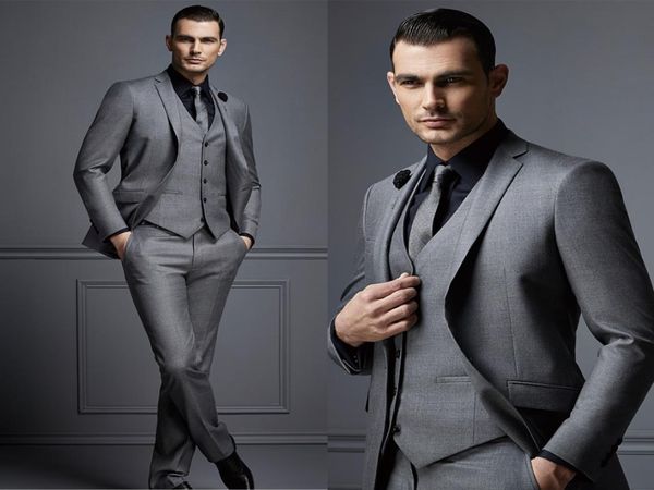 

custom made fashion grey mens suit groom suit formal man suits for men slim fit groom tuxedos for manjacketvestpants4187913, Black;gray