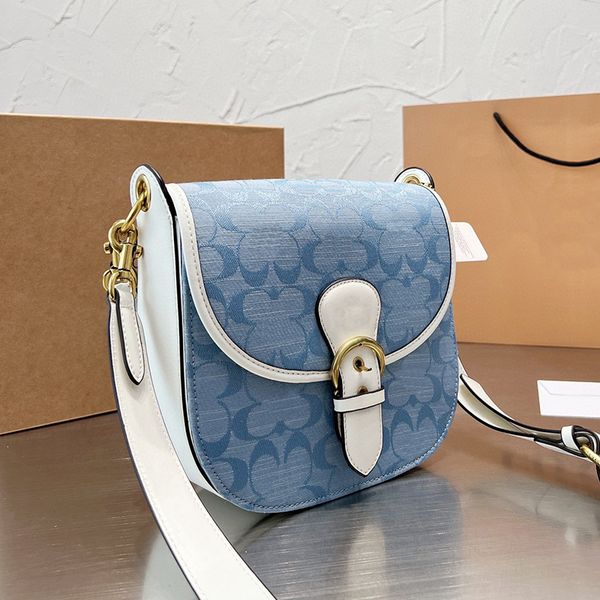

elle kleo shoulder saddle bags designer crossbody coac hobo handbag classic jacquard leather wallet purse long belts underarm satchels bag s