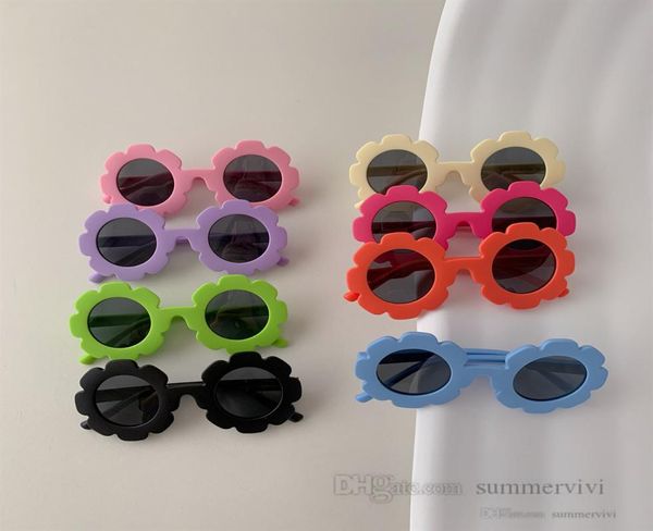 

kids candy color flower frame sunglasses summer girls eyeglasses boys uv protection beach sunblock children sunshades q68447362164, Blue