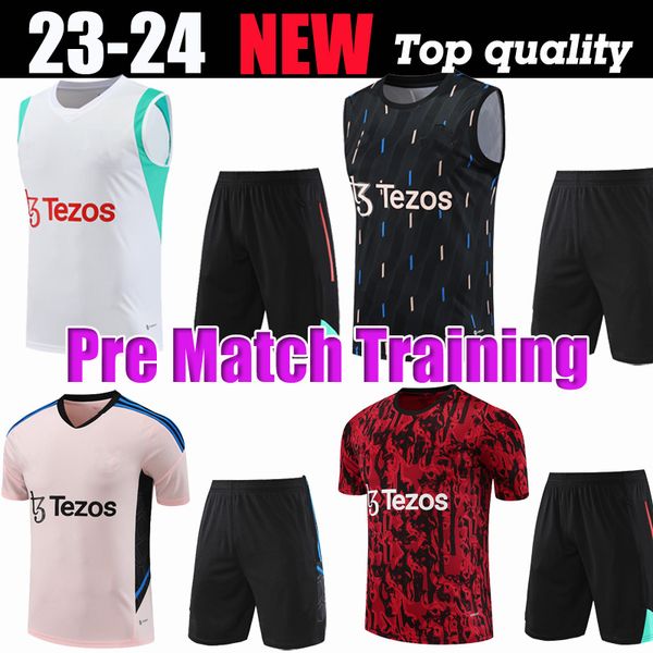 

pre match training 23 24 antony casemiro martinez eriksen soccer jerseys rashford sancho b. fernandes fred football shirt kit set uniforms, Black;yellow