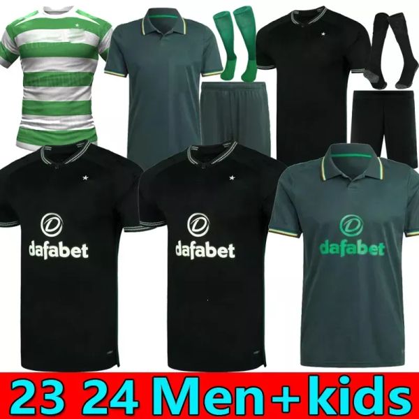 

2024 fourth soccer jerseys home away 3rd 4th kyogo jota ajeti 23 24 abada mcgregor turnbull starfelt carter-vickers football shirt mens kids, Black