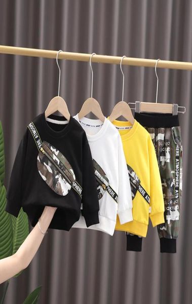 

toddler boys tracksuit clothes pullover camouflage pants children long sleeve t shirt baby boys outfits8729070, White