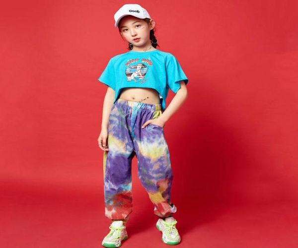 

clothing sets cool girl teen summer blue backless short sleeve tiedye pants suit 2pcs set children clothes kids wear9919925, White