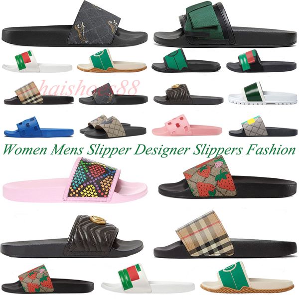 

2023 slide sandals flat designers slippers bee tiger floral flowers sandal summer beach slider slides women men, Black
