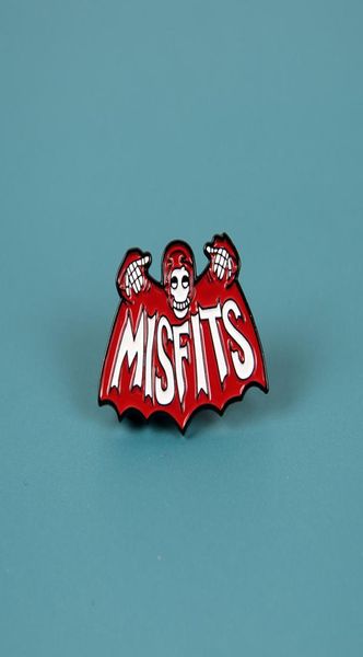 

punk misfits bat fiend rock band brooch pins enamel metal badges lapel pin brooches jackets jeans fashion jewelry accessories8121875, Blue