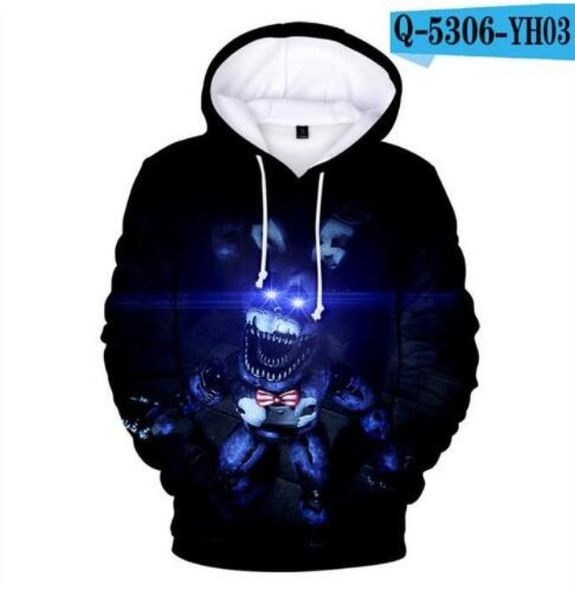 

new 3d cartoon five nights at freddys fnaf sweatshirt for boys girl hoodies children clothes baby costumes kids long sleeve t shir6601653, Black