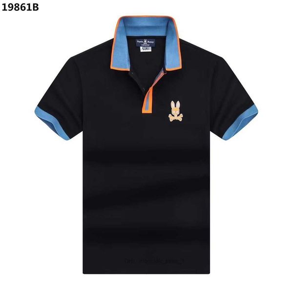 

psycho bunny shirt polos combed cotton summer clothing short sleeve business design animal pattern casual striped designer breathable clothe, White;black