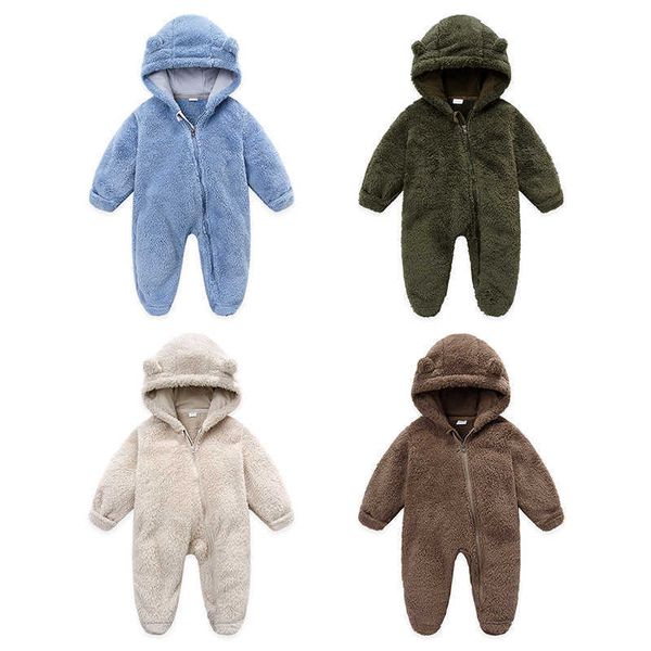 

winter infant romper plush onepiece clothes baby climbing clothes, Blue