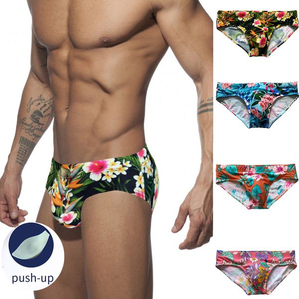 

men's swimwear low waist push pad printed quick dry summer sports beach suit 230705