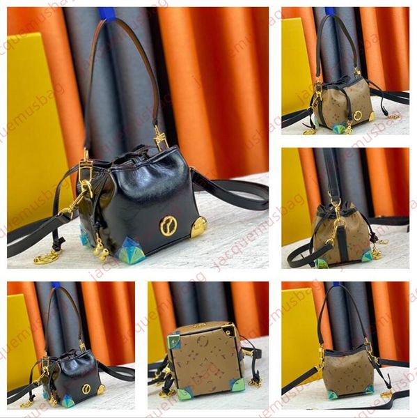 

women rope-drawing bucket bag designer underarm handbag mini tote shoulder crossbody bags 4a quality messenger clutch wallet hobo purses sat