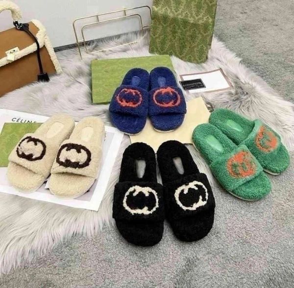 

designer luxury sandals flats shoes mules leather flip flops thongs fashion women interlocking g cut-out slide sandal slippers slides fu wnd, Black