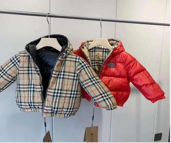 

new brand b children039s outerwear boy and girl winter hoodie thick coat children cotton coat down jacket size 1101502876275, Blue;gray