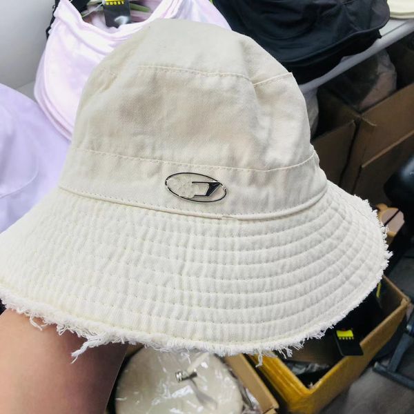 

raw border bucket hat metal letters solid adjustable fisherman hat summer shade outdoor sun block hat, Blue;gray