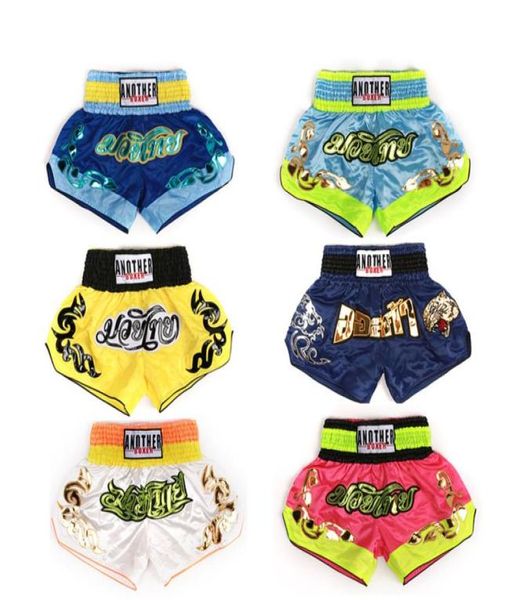 

muay thai shorts children audlt boxing trunks kickboxing mma boxer trainning gym workout pants6404155, Blue