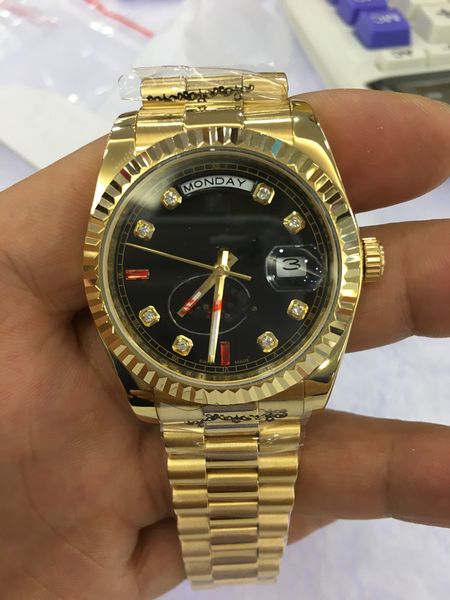 

with original box watch day date mechanical 41mm mens watches stainless steel bezel stainless steel strap 904l wristwatches 2023, Slivery;brown