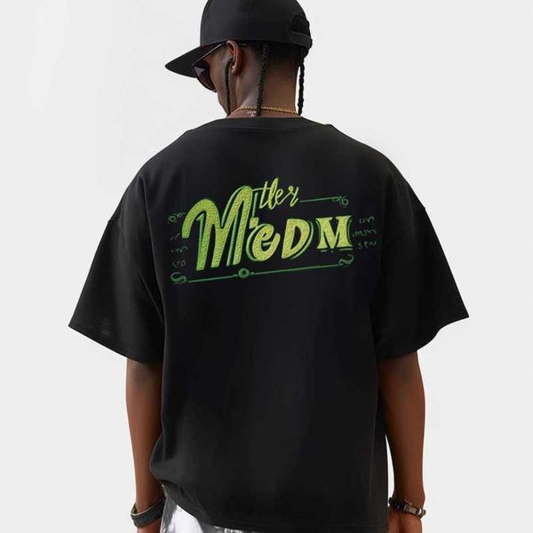 

new stussys mach american high street short sleeve t-shirt men's colorful paint graffiti print loose couple half sleeve, White;black