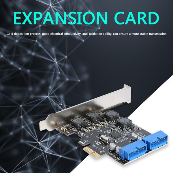 

leggings usb 3.0 pcie expansion card adapter 2 port usb3.0 hub internal 19/20 pin header usb 3.0 to pcie pci express adapter card, Black