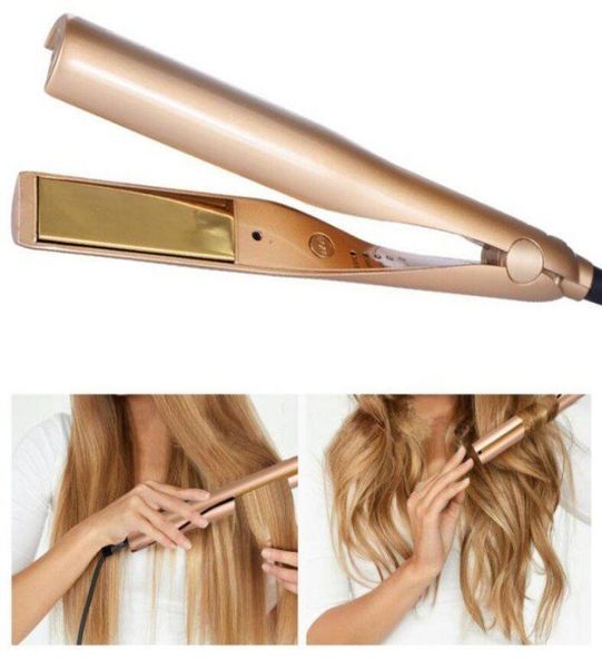 

2 in 1 hair curler straightening machine styling professional titanium electric hairstraighteners roller styler curlertoo1484684, Black