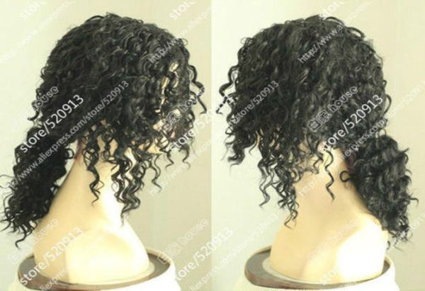 

michael jacksonblack screws black hair short hair pigtail wig8617047