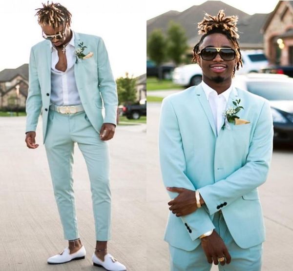 

spring summer mens suits slim fit two pieces beach groomsmen wedding tuxedos for men peaked lapel formal prom suit jacketp3661763, Black;gray