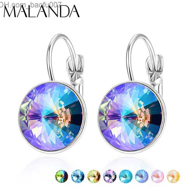 

charm crystal pendant earrings from austria new fashionable circular rivolibera pendant earrings suitable for women's elegant party wed, Golden