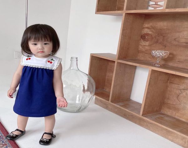 

baby girls dress summer cotton party dresses for kids girl clothes cute vest skirt6684186, Red;yellow