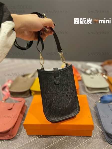 

fashionable soft leather bag female evelyn mobile phone bag fashionable simple one shoulder messenger handbag10