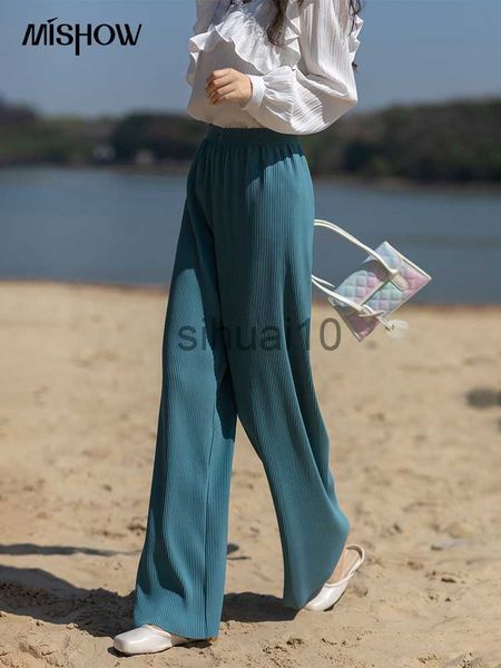 

women's pants capris mishow spring summer 2022 new women's wide-leg trousers casual pants high waist female korean streetwear wome, Black;white