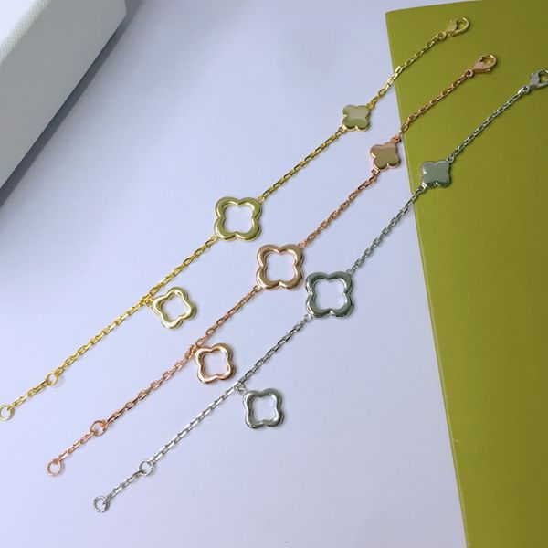 

new vintage byzantines designer bracelet 3 motifs openwork floral inspired clover leaf diamond guilloche 18k gold pearl lucky flowers for wo, Golden;silver