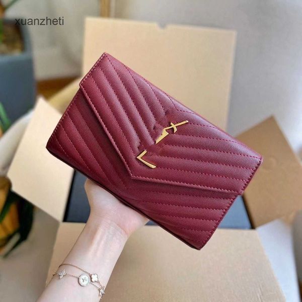 

womens classic lady envelope leather satchel designer diagonal backpack new yslbags women chain cow large fashion capacity shoulder net red