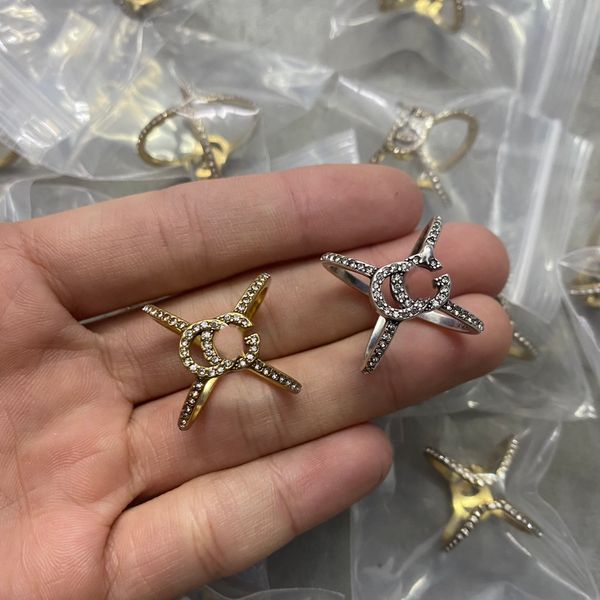 

designer branded jewelry rings womens gold silver plated copper finger adjustable ring women love charms wedding supplies luxury accessories