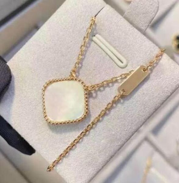 

four leaf clover necklace tennis necklaces stainless steel jewelry woman 18k rose gold silver plated shell luxury jewelry classic pendant ne