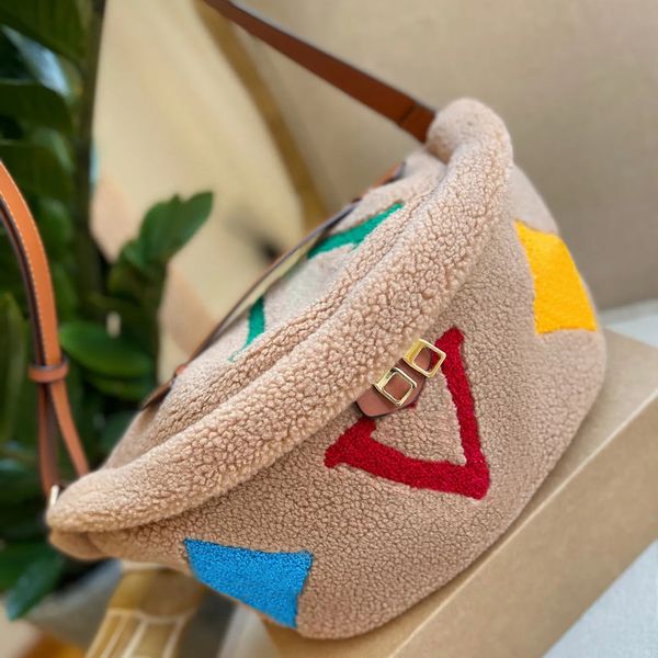 

luxurys designers fashion lambswool velour teddy waistpacks handbag clutch bags crossbody embroidered pattern mens womens shoulder waist che