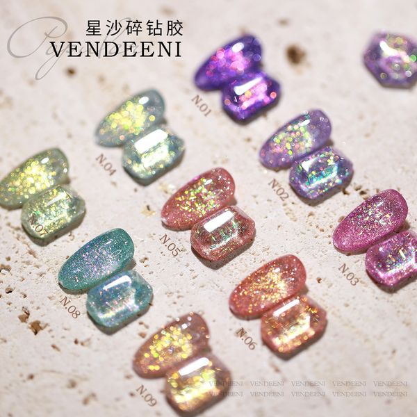 

nail gel 9colorsset platinum polish uv glitter bling color vernis semi permanent varnish manicure primer coat hybrid art 230704, Red;pink