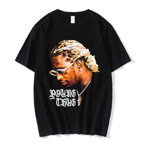

men's t-shirts rapper young thug graphic t shirt men women fashion hip hop street style tshirt summer casual short sleeve tee shirt ove, White;black