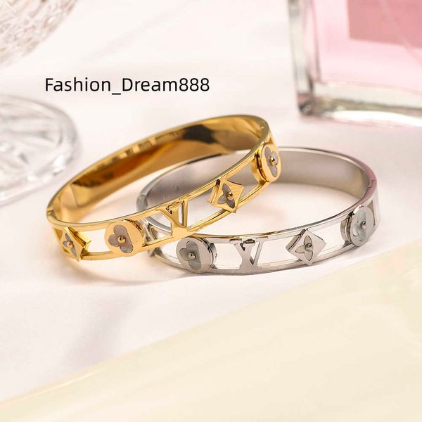 

designer branded bracelets women bangle luxury designer jewelry 18k gold plated stainless steel wedding lovers gift bangles wholesale zg1163, Black